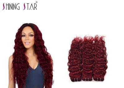 China 10-26 Inch Water Wave Braiding Human Hair / Red 99J Remy Water Wave Weave for sale