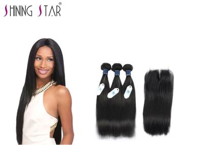 China Double Drawn Fullness Unprocessed Remy Hair Bundles Silk Soft Thick Bottom for sale