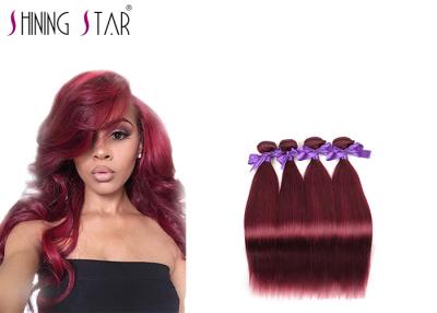 China Bold 99J Red Brazilian Hair Bundles Weave Extensions 4Pcs 10-26 Inch for sale