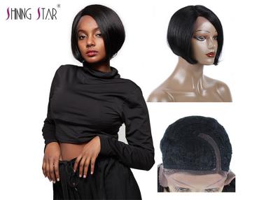 China Straight Human Hair Short Bob Wigs 1B Colored 13X4 Lace Frontal Wig for sale