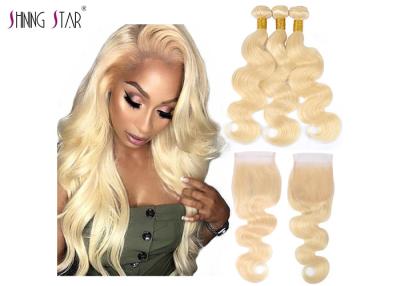 China Honey Blonde Body Wave 613 Bundles With Closure 100% Human Hair 10