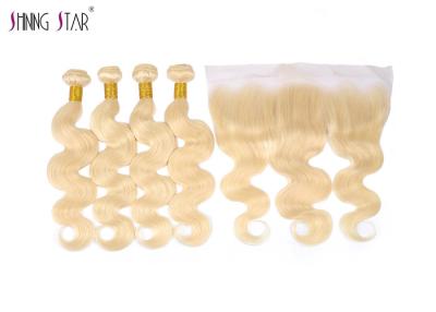 China 100% Human Hair 613 Body Wave Blonde Bundles With Frontal No Tangle No Shedding for sale