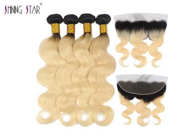 China 613 der Körper-Wellen-Haar-Erweiterungs-Honig-Blondine Ombre rollen blonde Ton 2 zusammen zu verkaufen