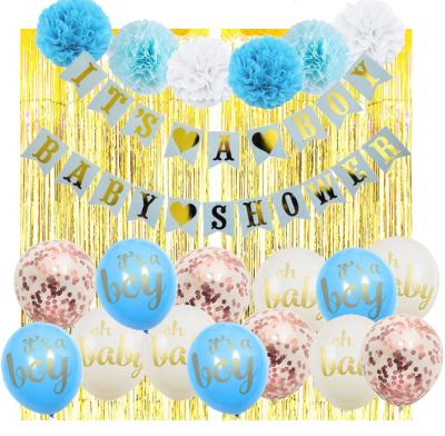 China Party deocations its a boy banner paper fans idea baby shower decorations for boy baby shower decoration set for sale