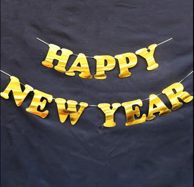 China Eco-friendly New Year 2021 Party Decoration Happy New Year Garland Banner for sale