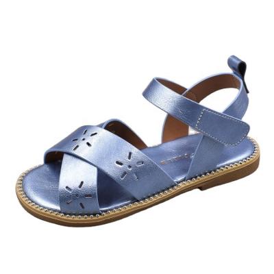 China New Arrival Flat Laser Cutting Floral Flat Sandal Kids Sandals for sale