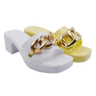 China Lightweight PVC Jelly Shoes Women New Arrival High Heel Sandals for sale