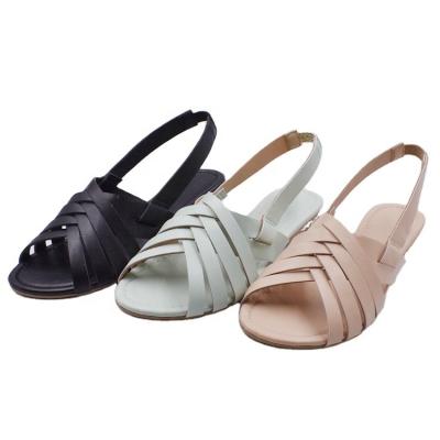 China Fashion Trend New Arrival PVC Wedge Heels Sandals Black Shoes For Women for sale