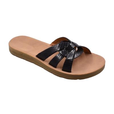 China Fashion Trend Fashion Cross-strap PU Flat Sandals For Women And Ladies for sale