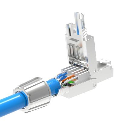 China Rj45 8p8c Cat7 Full Field Connector Termination Socket Rj45 Toolless Modular Connector ftp Protected Modular Jack SJT-CAT7 for sale