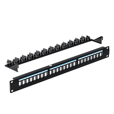 China Cat6 Communication 24 Ports Cat6A FTP Patch Panel 24port Lan Patch Panel For Networking Rack Cabinets for sale