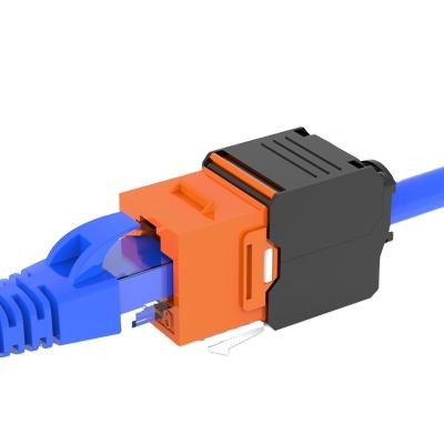 China Cat5E Cat6 Cat6A Cat7 Rj45 180 Degree Stp Unshielded Toolless Keystone Jack MK-CAT6A for sale