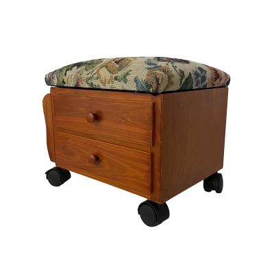 China Hot Sale Living Room Furniture Home Furniture Natural Solid Wood Stools Storage Square Modern Wooden Ottoman Home Stool for sale