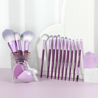 China Super Face Makeup Brush New 14 Lavender Makeup Set Brush Base Brush Beginner's Full Set Of Beauty Tools for sale