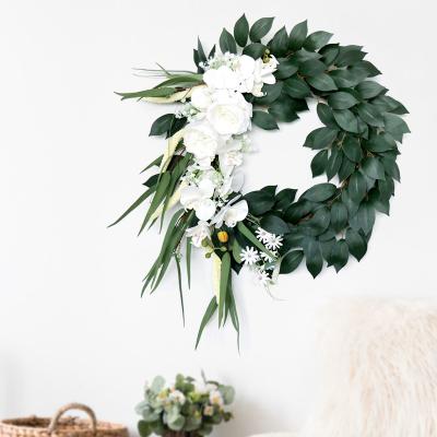 China Wedding party decoration phalaenopsis, rose, wheat, eucalyptus leaf garlands, artificial flowers, silk, bachelor party, wedding decoration for sale