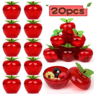 China Gift 20 Pcs Apple Container Christmas Wedding Party Toy Filled Plastic Bobbing Apple Christmas Decoration Teacher Supplies Favors For Kids for sale