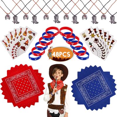 China Western Cowboy Party Favors Hot Selling Festival Decoration Supplies For Kids Birthday Paisley Wristbands Bandana Costume Wild West Toys Gift for sale