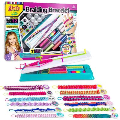 China Great gifts for girls and tweens friendship bracelet making Kit With 12 different colors of bracelet yarns 12 cartoon loops 1 bracelet loom 7 elastic cord for sale