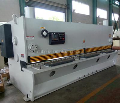 China Industrial metal cutting machine 4m hydraulic guillotine shear shearing machine with E21S, DAC310 CNC control system for sale