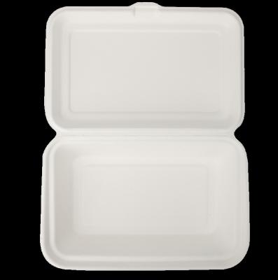 China Biodegradable Eco - Friendly Sugarcane Bagasse Pulp Molding Food Packaging Box To Go Clamshell Lunch Box for sale