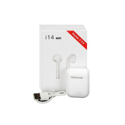 China hot selling In-ear twins touch i14 V5.0 TWS earphone i12 stereo earphone with i13 i12pro wireless charging i11 case for sale