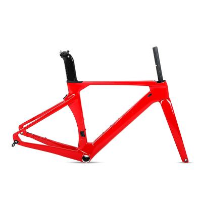 China Road Bicycles 2022 New All Inner Cable Disc Road Carbon Frame T800 Carbon Road Bike Frame Max Tire 700x32C Racing Bicycle Frameset for sale