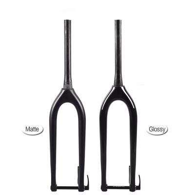 China Mountain Bikes Carbon mtb bicycle fork 29 thru axle disc brake Boost110*15mm tapered 28.6mm carbon fiber rigid mtb bike fork for sale