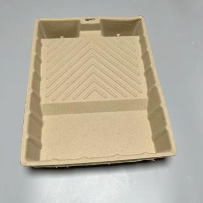 China Eco-friendly Biodegradable Easy Paint Roller Set Brown Recycled Paper Pulp Paint Roller Tray Handle Paint Roller Cover for sale