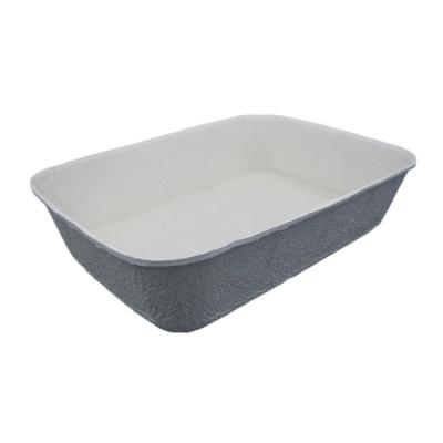 China Cat Litter Box House Pet Products Cleaning Molded Pulp Cat Toilet Box Trays Single Cat Head Cat Litter Box Cute for sale