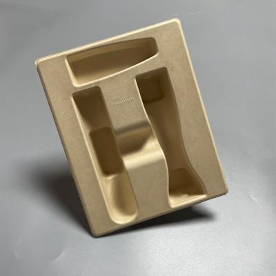 China Gift Biodegradable Bamboo Pulp Molded Packaging Tray Perfume Paper Pulp Packaging for sale