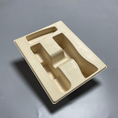 China Custom Gift Biodegradable Bamboo Pulp Molded Tray Perfume Kraft Paper Pulp Packaging for sale