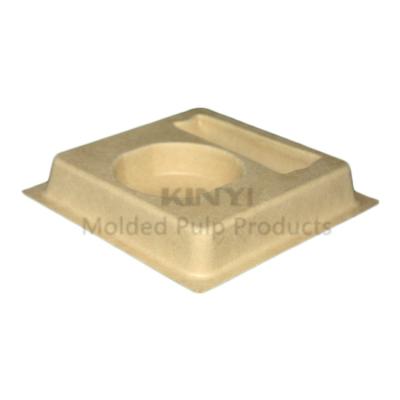 China Gift Customized Biodegradable Bamboo Pulp Fiber Compression Custom Molded Paper Packaging for sale