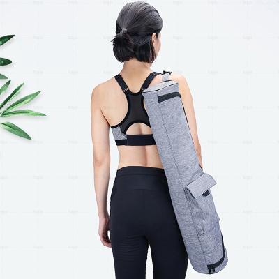 China Waterproof Top Quality Excellent Cotton Canvas Yoga Mat Bag Custom Logo Size Color Portable Yoga Mat Bag for sale