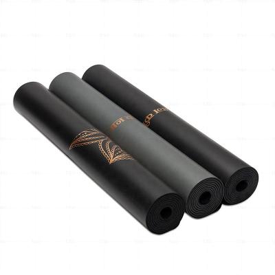 China Non-slip Non Slip Yoga Mat Hot Stamping Eco Friendly Custom Design Free Sample Natural Rubber Black Yoga Mat for sale