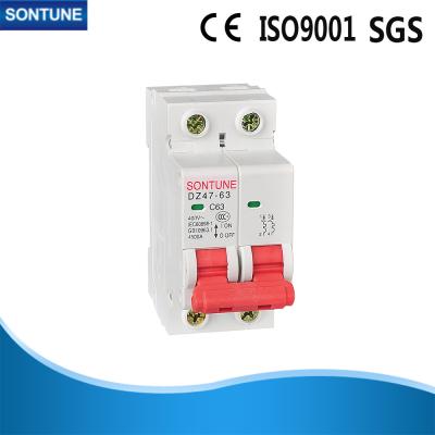 China White 6KA Double Pole MCB With High Breaking Capacity Convenient Operation for sale