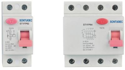 China ST1FP60 Series 2Pole  4 Pole Residual Current Breaker With Leakage Current Protection AC 400V for sale