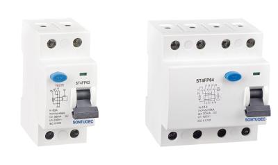 China White 4 Pole RCCB Circuit Breaker 40 / 63A IEC 61008 Standard Din Rail Install for sale