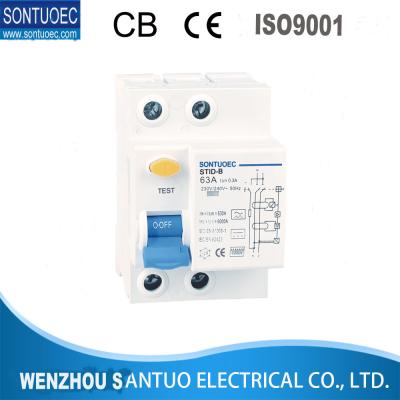 China SONTUOEC Brand B model RCCB 2 Pole Residual STID-B series Current Circuit Breaker  10KA for sale