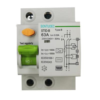 China Tipo disyuntor de ELCB 2P 63Amp 10KA 400V 30mA de B en venta