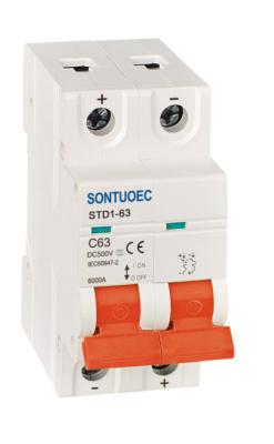 China Din Rail 63a 24v Sontuoec Solor Dc Mcb Circuit Breaker for sale