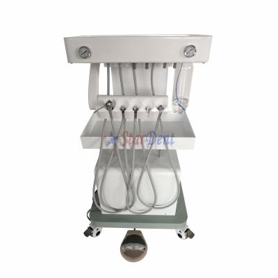 China Dental Mobile Dental Mobile Dental Mobile Desktop Unit Turbine Metal Trolley Unit Portable Dental Air Compressor for sale