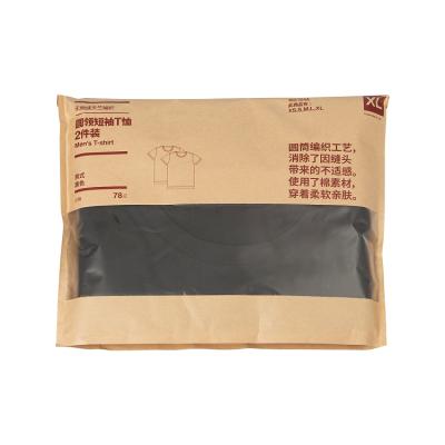 China Recycled Materials High Quality Custom Paper Packaging For Clothes Packaging Paper Concise Bag With Clear Window for sale