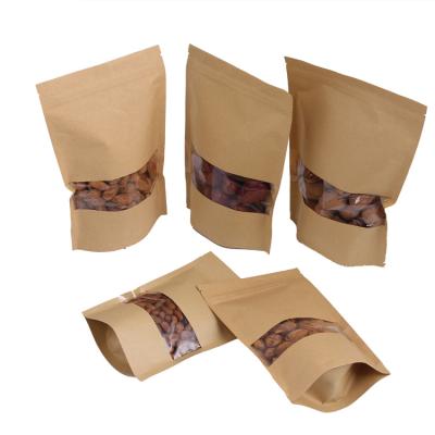 China Disposable custom printed flat bottom natural kraft paper standup pouch stand up pouches for sale