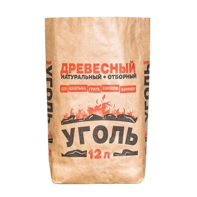 China Large Custom Recyclable Heavy Duty Waste Paper Bag Recyclable Logo Potato Seed Packing Bag Logo BBQ Bags Double Layer Charcoal Packaging for sale