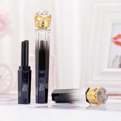 China New Gradient Black Lip Gloss Tube Eco-friendly Packaging Lip Gloss Tube Cosmetic Bottle With Diamond Cap for sale