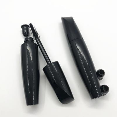 China Luxury Black 15ml PET Material Mascara Tube With ABS Cover Private Label Empty Mascara Tubes With Brush for sale