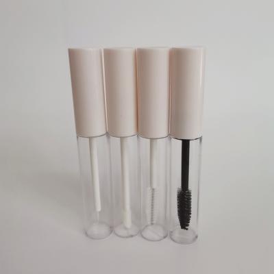 China High Quality Gloss White Cylinder Mascara Tubes Matte White Mascara Container Tube With Magic Wands Lip Gloss Tube for sale