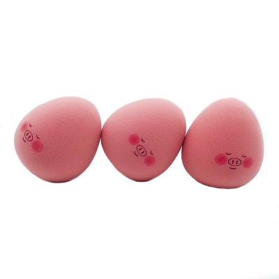 China Cute Puff Powder Vegan Pig Makeup Sponge Egg Latex Free Soft Pink Makeup Sponge for sale