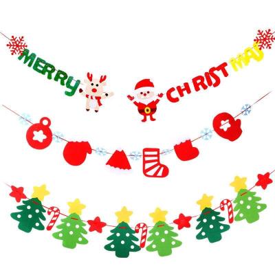 China Eco-Friendly/Fashoion/Durable Felt Banner Christmas Ornaments Christmas Banner Party Decorations Christmas Felt Flag Pendant for sale