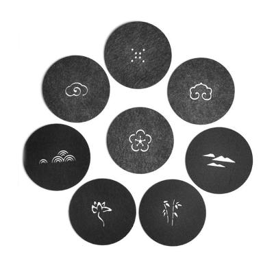 China Hotel Home Restaurant Customizable Round 100% Absorbent Polyester Felt Coaster Tableware Mat for sale